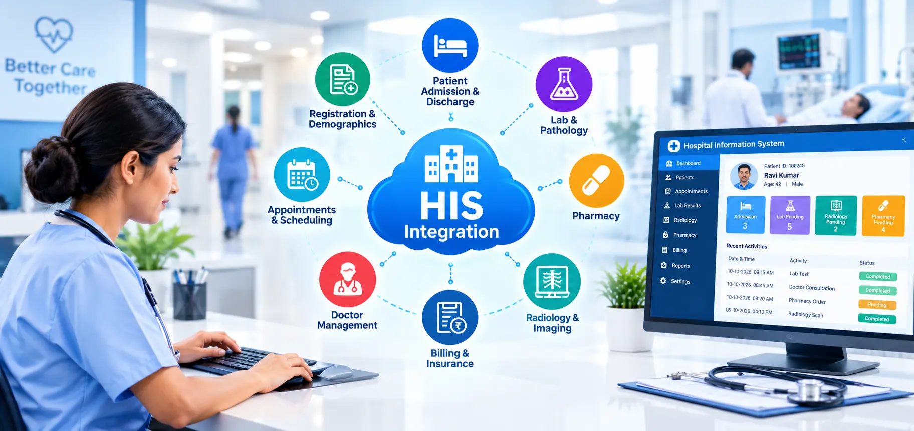 Hospital deploying XIPHIAS healthcare kiosk for patient check-in.